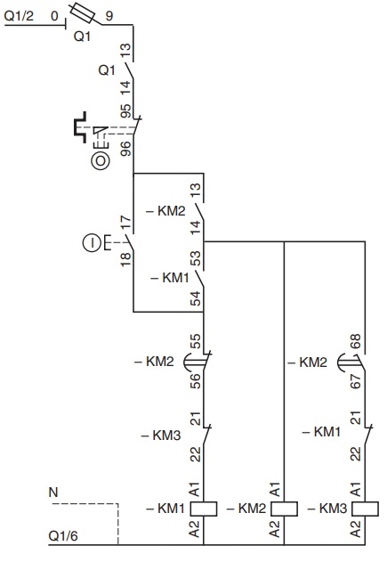 Esquema de mando arranque estrella triángulo con temporizador