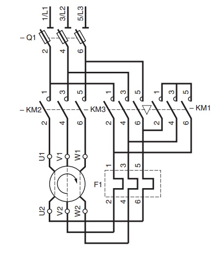 Esquema de fuerza arranque estrella triángulo