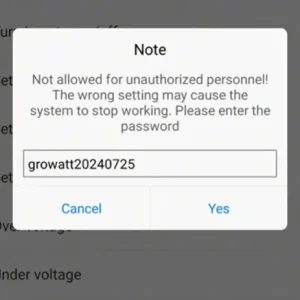 pantallazo contraseña shinephone instalador growatt